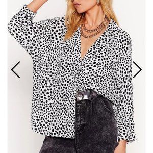 Nasty Gal Dalmatian print shirt